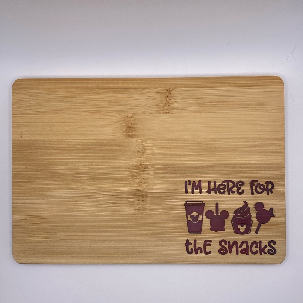 Laser engraved cutting board, resin filled